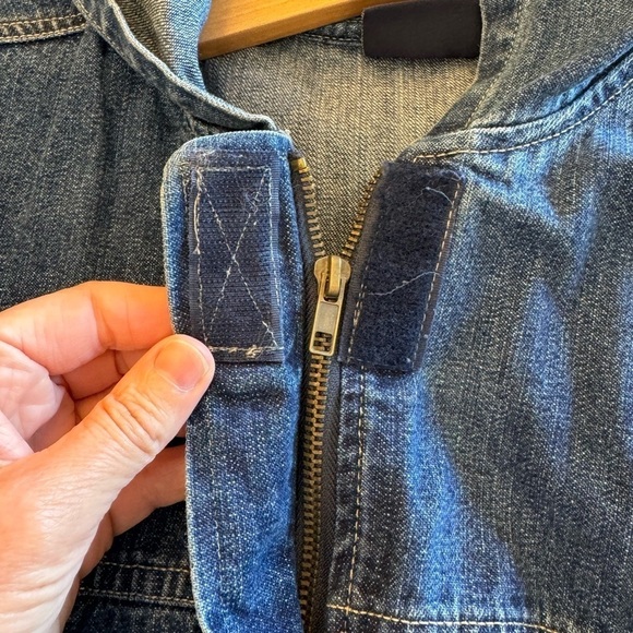 Vintage Bill Blass Hooded Denim Zip Front Jacket / Pockets / Medium - Picture 2 of 12